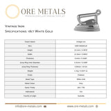 18ct White Gold - Vintage Iron Charm