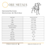 18ct White Gold - Greyhound Dog Charm