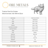 18ct White Gold - Turkish Van Cat Charm
