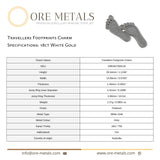 18ct White Gold - Travellers Footprints Charm