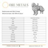 18ct White Gold - Newfoundland Dog Charm