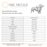 18ct White Gold - Dachshund Dog Charm