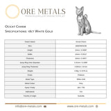 18ct White Gold - Ocicat Cat Charm