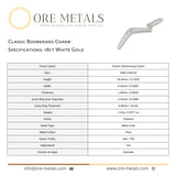 18ct White Gold - Classic Boomerang Charm