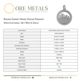 18ct White Gold - Round Sydney Opera House  Charm