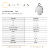 18ct White Gold - Girls Silhouette Charm