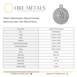 18ct White Gold - Happy Anniversary Amulet Charm