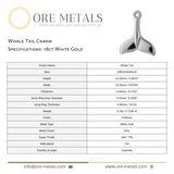 18ct White Gold - Whale Tail Charm