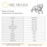 18ct White Gold - Bengal Cat Charm