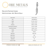 18ct White Gold - Delicate Feather Charm