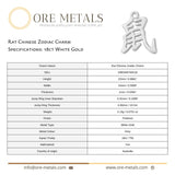 18ct White Gold - Rat Chinese Zodiac Charm