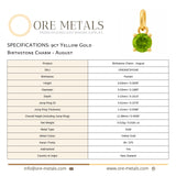 9ct Yellow Gold | Peridot - August Birthstone Charm