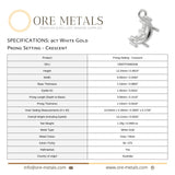 9ct White Gold - Crescent Prong Setting