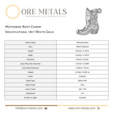 18ct White Gold - Motorbike Boot Charm