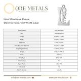 18ct White Gold - Love Monogram Charm
