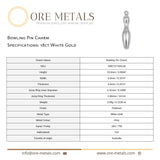 18ct White Gold - Bowling Pin Charm