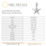 18ct White Gold - Classic Western Star Charm