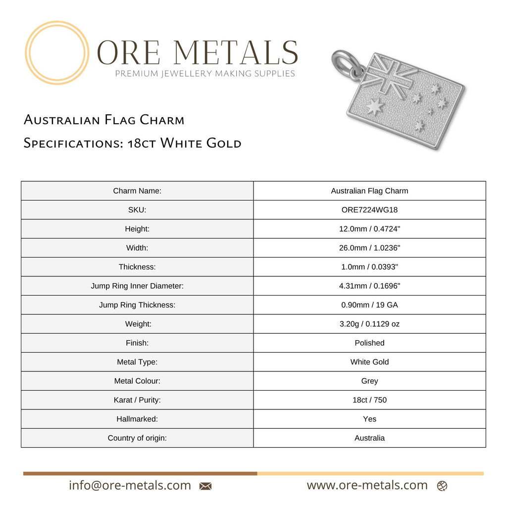 18ct White Gold - Australian Flag Charm