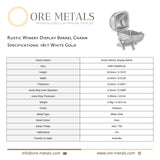 18ct White Gold - Rustic Winery Display Barrel Charm