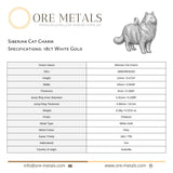 18ct White Gold - Siberian Cat Charm