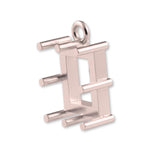 18ct Rose Gold - Rectangle Prong Setting