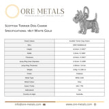 18ct White Gold - Scottish Terrier Dog Charm