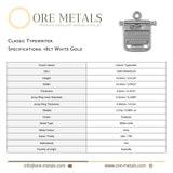 18ct White Gold - Classic Typewriter Charm