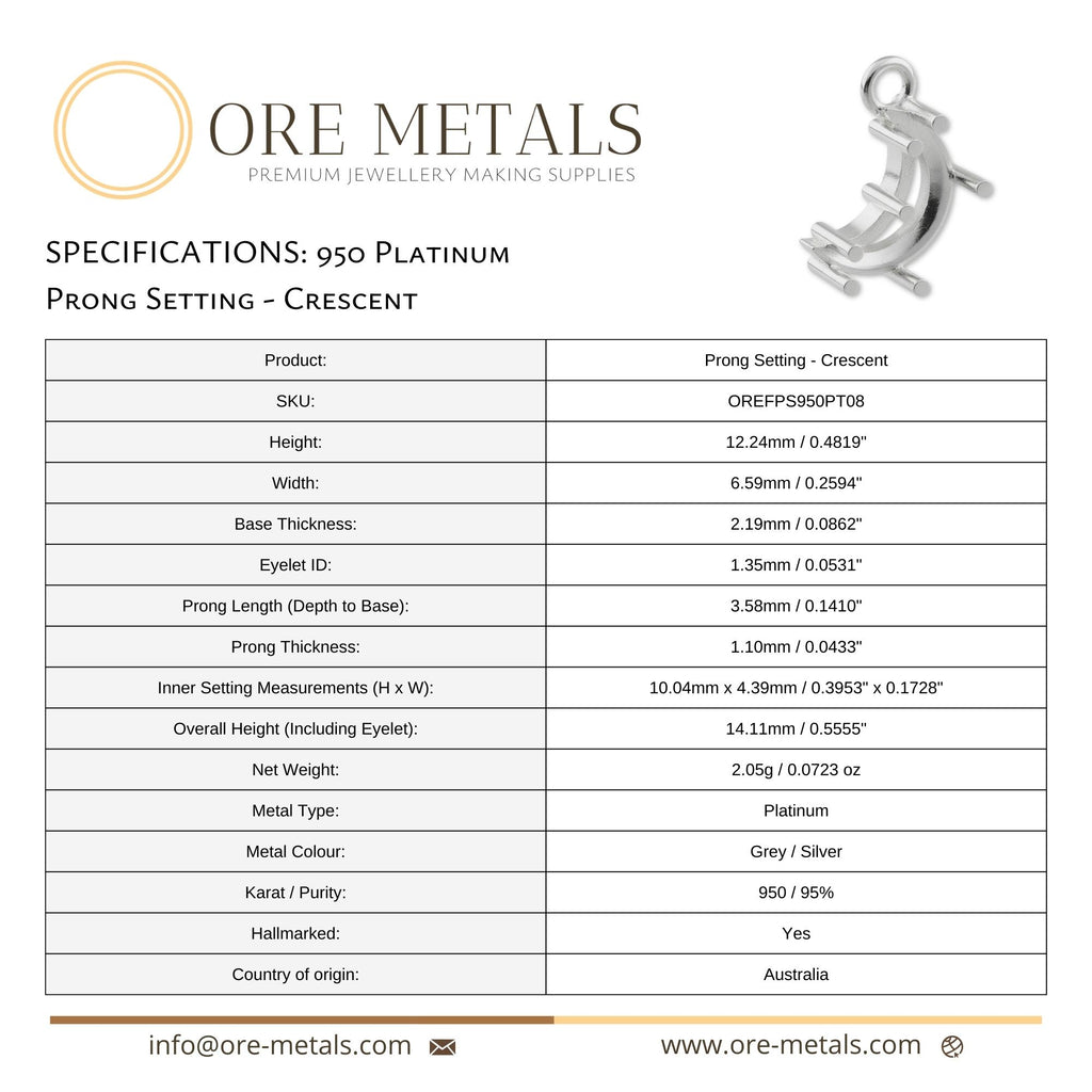 950 Platinum - Crescent Prong Setting
