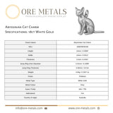 18ct White Gold - Abyssinian Cat Charm