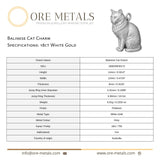 18ct White Gold - Balinese Cat Charm