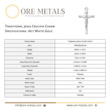 18ct White Gold - Traditional Jesus Crucifix Charm