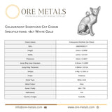 18ct White Gold - Colourpoint Shorthair Cat Charm