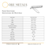 18ct White Gold - Folding Pocket Knife Charm
