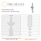 18ct White Gold - Tube Trumpet Charm