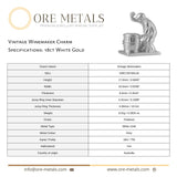 18ct White Gold - Vintage Winemaker Charm