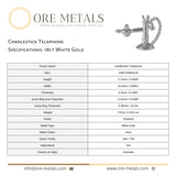 18ct White Gold - Candlestick Telephone Charm