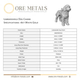 18ct White Gold - Labradoodle Dog Charm