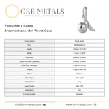 18ct White Gold - Fresh Apple Charm