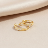 18ct Yellow Gold | 0.1ct GH/SI - Baguette Diamond Hoop Earrings