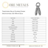 18ct White Gold - Traditional Ballet Slippers Charm