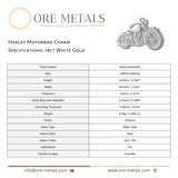 18ct White Gold - Harley Motorbike Charm