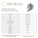 18ct White Gold - Wave Rider Surfer Charm