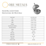 18ct White Gold - Soccer Ball Locket Charm