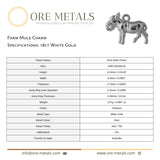 18ct White Gold - Farm Mule Charm