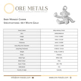 18ct White Gold - Baby Monkey Charm