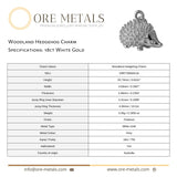 18ct White Gold - Woodland Hedgehog Charm
