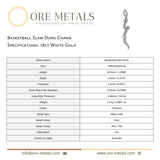 18ct White Gold - Basketball Slam Dunk Charm