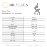 18ct White Gold - Forest Deer Charm