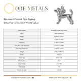 18ct White Gold - Groomed Poodle Dog Charm