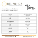 18ct White Gold - Classic Dachshund Dog Charm